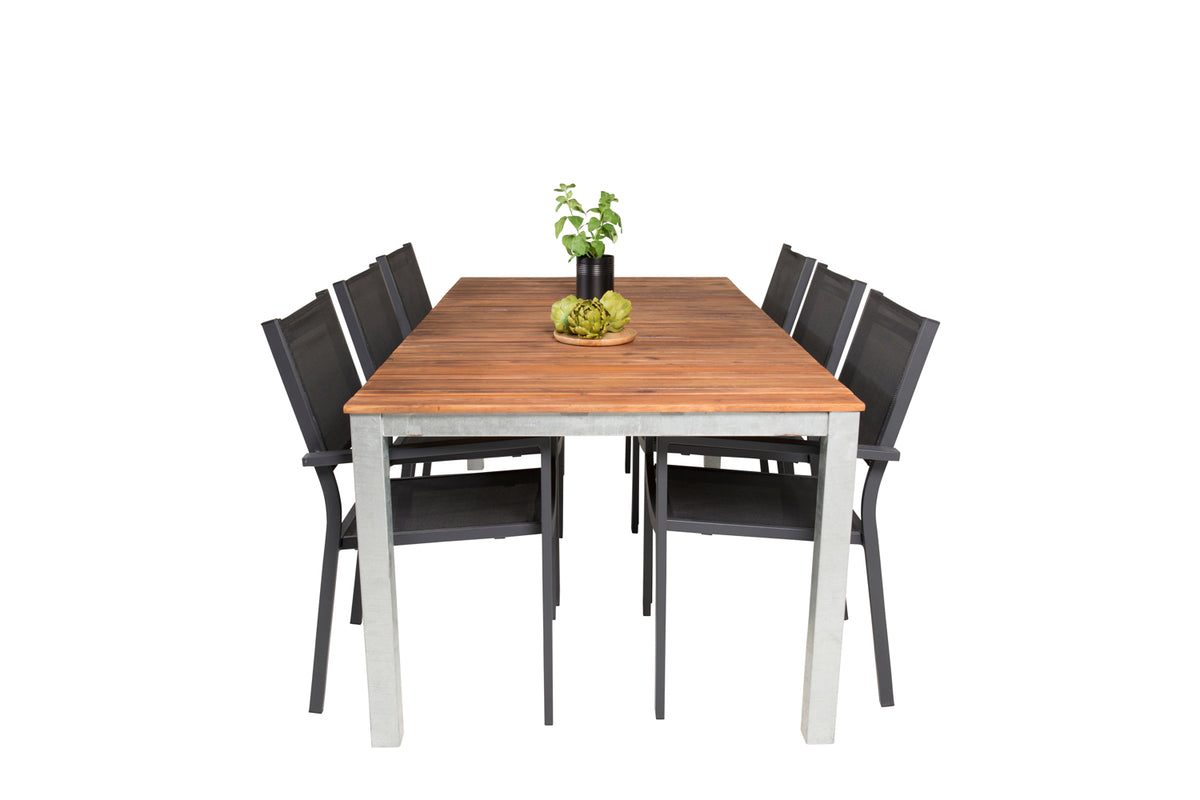 Venture Design Copacabana & Zenia Matstolar Svart + Matbord 201 x 100