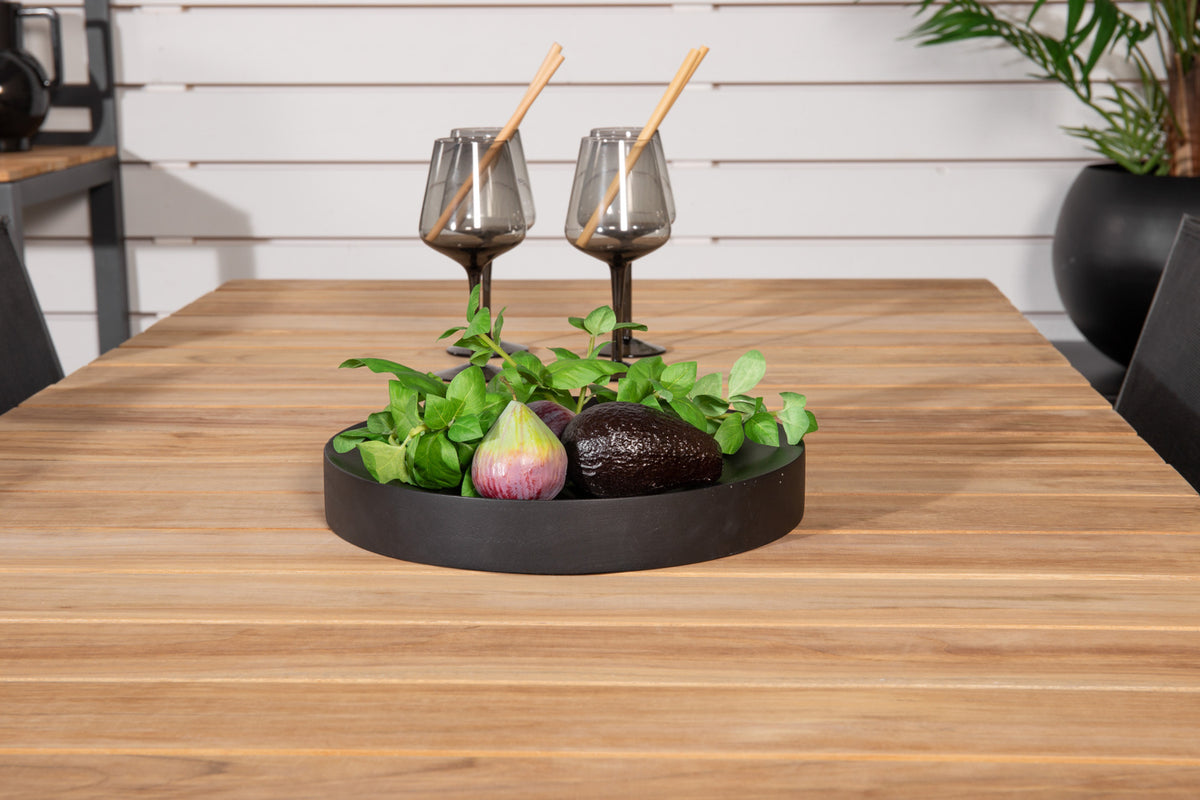 Venture Design Copacabana & Mexico Matstolar Svart + Matbord 90x180/240