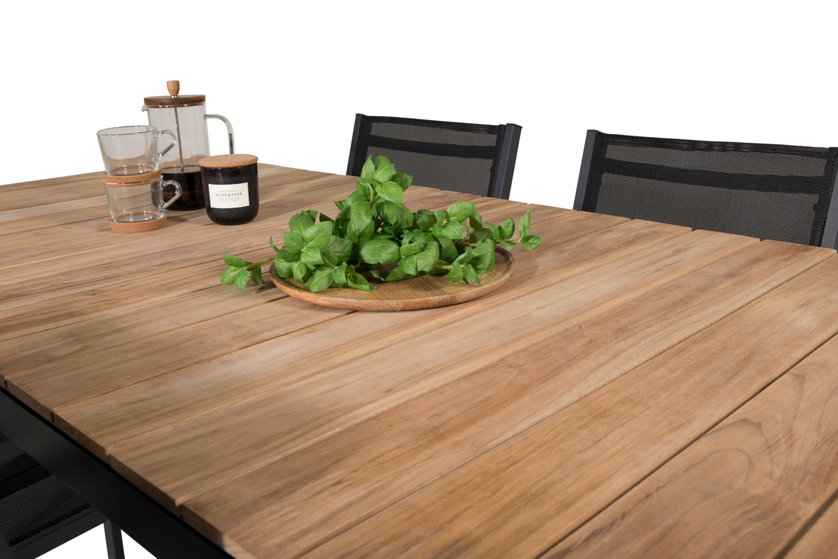 Venture Design Copacabana & Mexico Matstolar Svart + Matbord 90x180/240