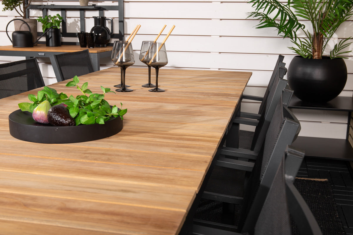 Venture Design Copacabana & Mexico Matstolar Svart + Matbord 90x180/240