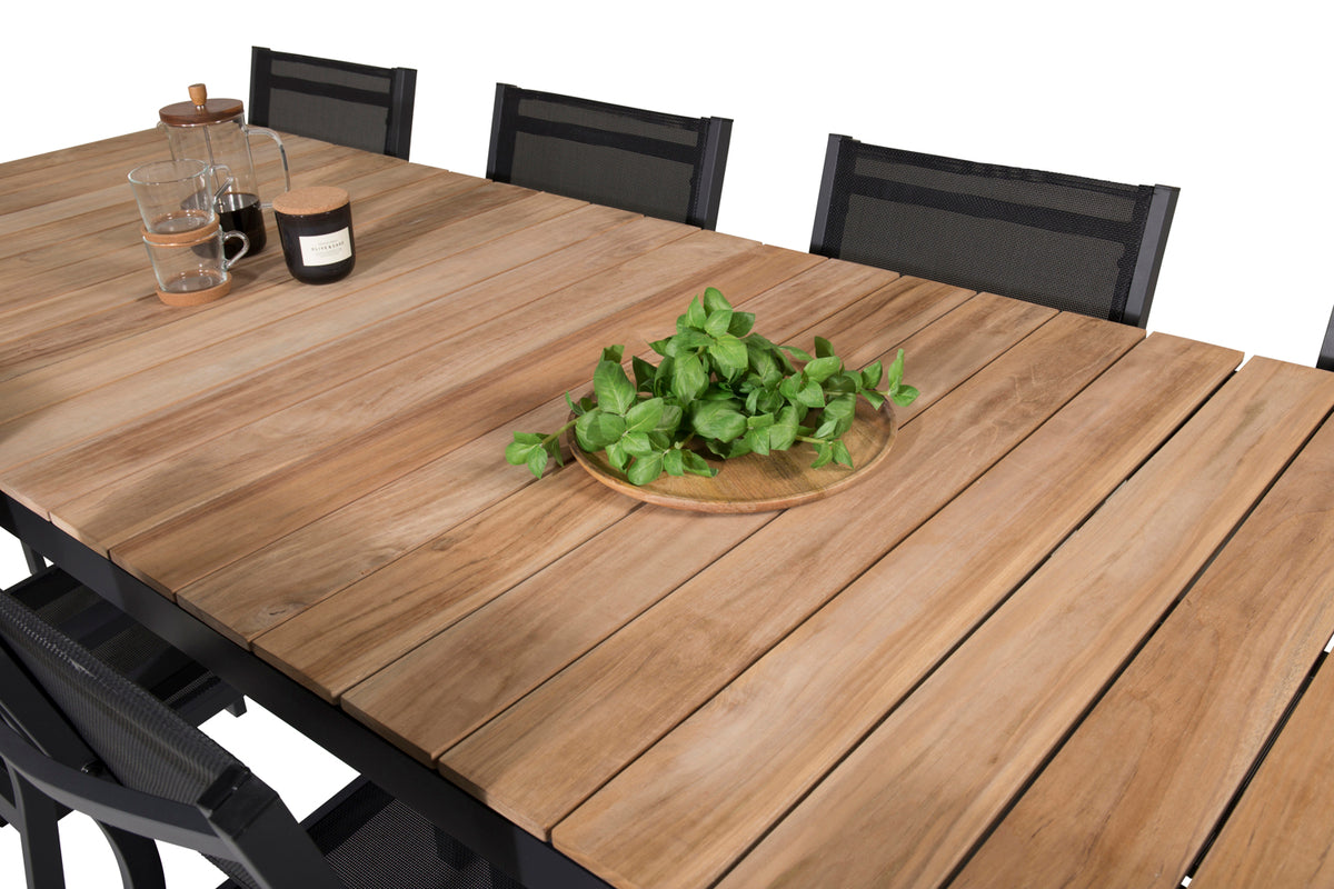 Venture Design Copacabana & Mexico Matstolar Svart + Matbord 90x180/240