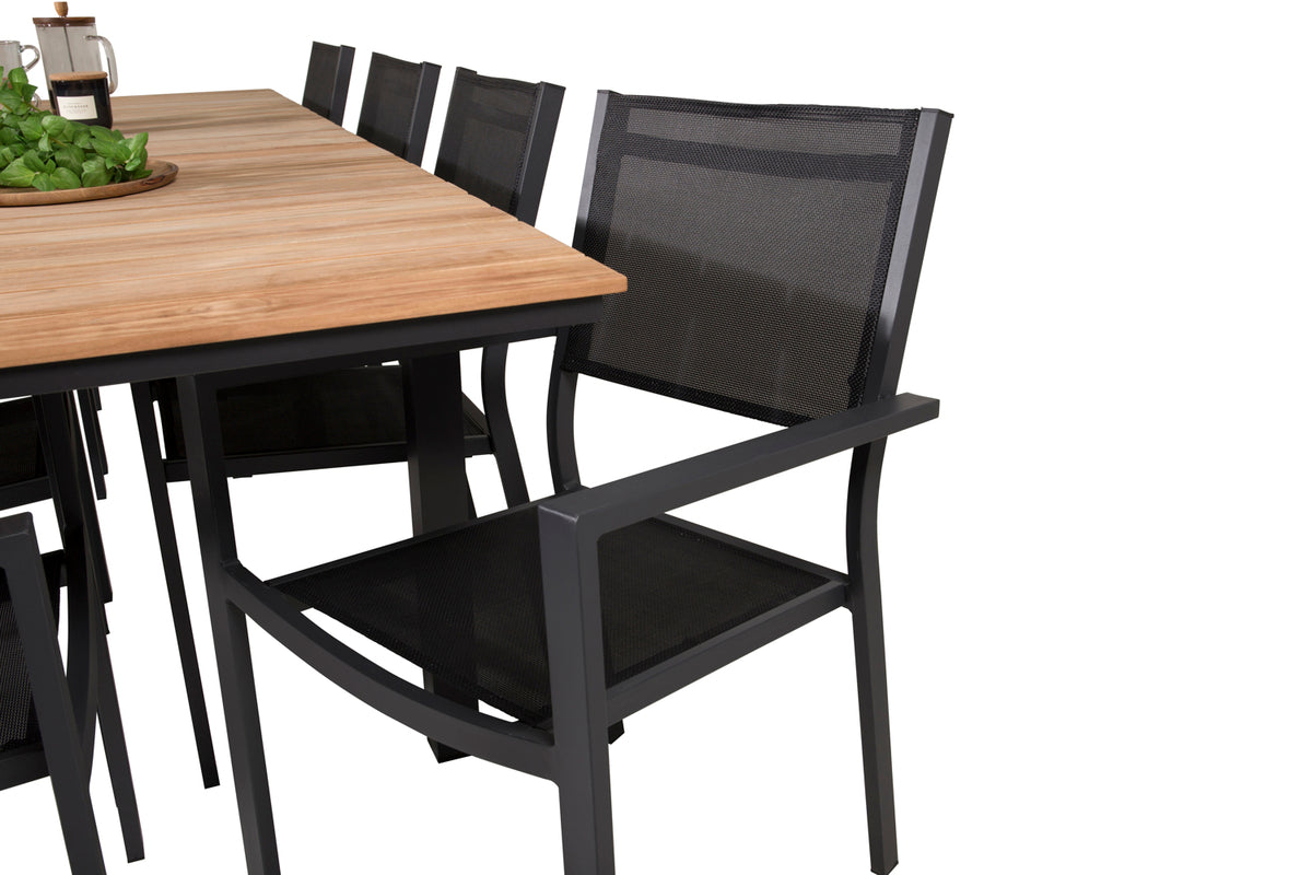Venture Design Copacabana & Mexico Matstolar Svart + Matbord 90x180/240