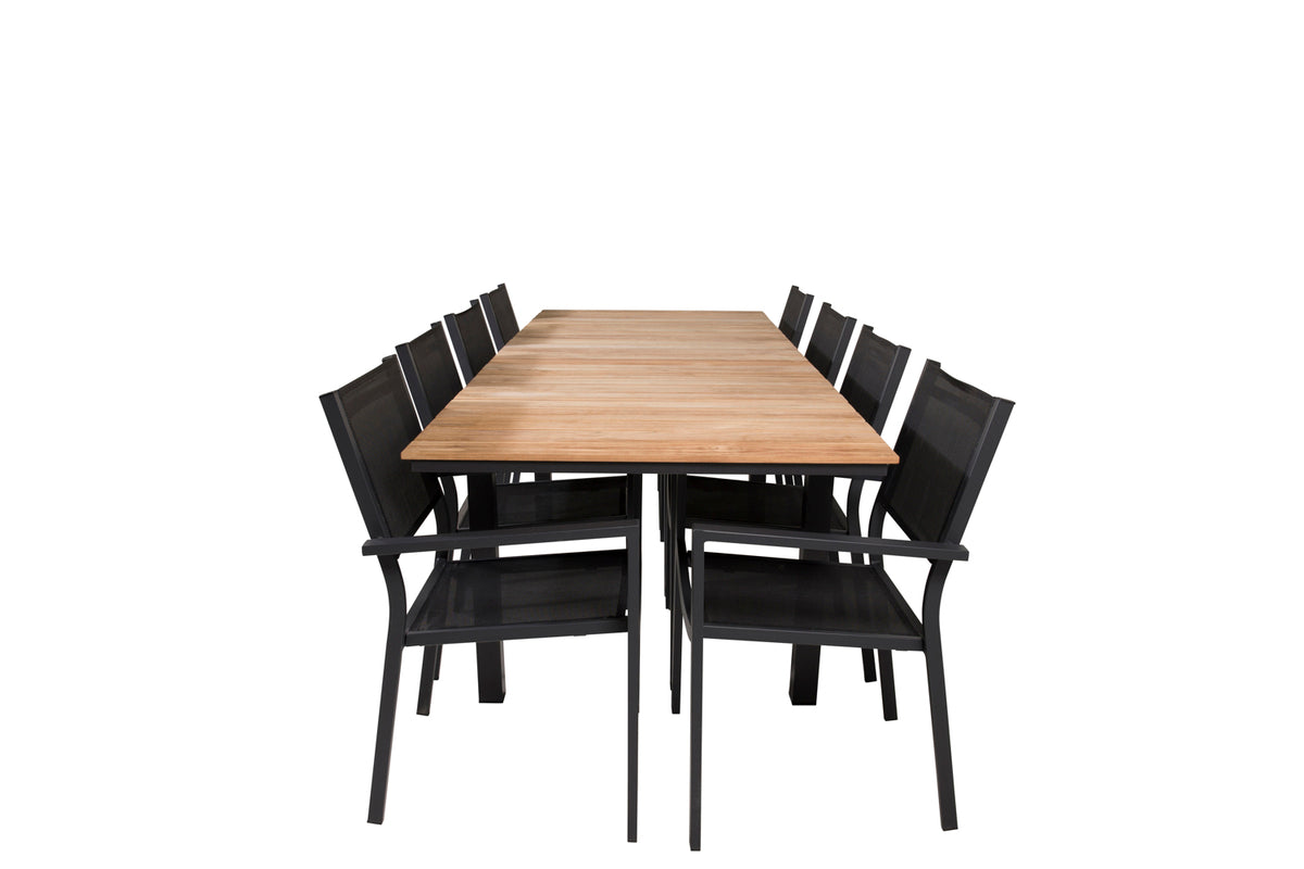 Venture Design Copacabana & Mexico Matstolar Svart + Matbord 90x180/240