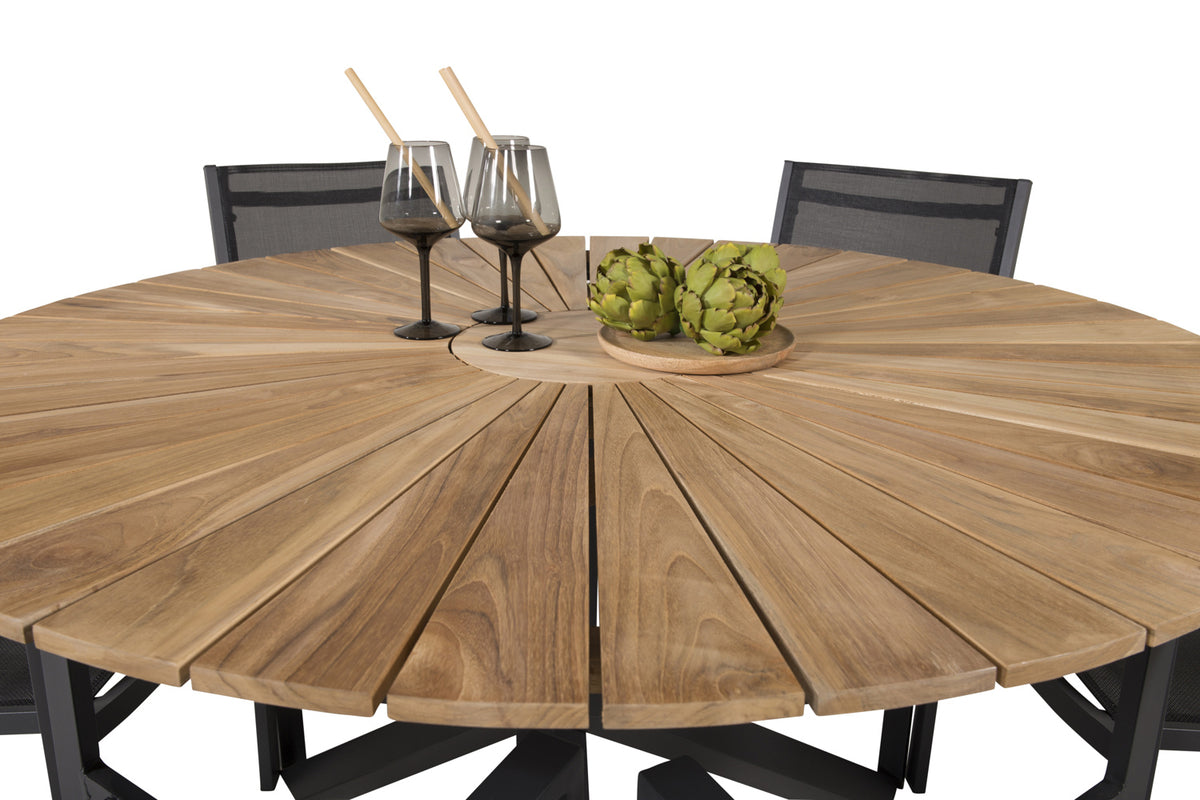 Venture Design Copacabana & Mexico Matstolar Svart + Runda Matbord ø140 Svart