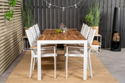 Venture Design Texas & Bois Matstolar Vit + Rektangulära Matbord 205x90 Natur