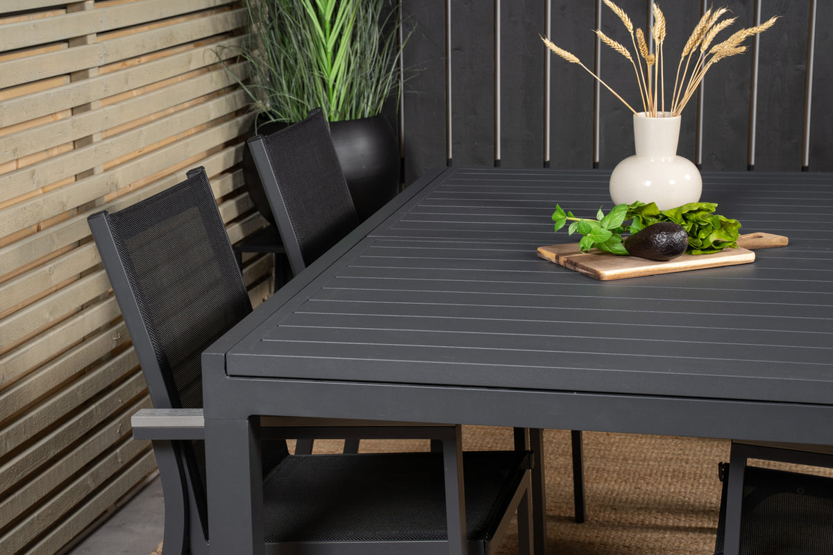 Venture Design Parma & Marbella Matstolar Svart + Matbord 160x100x75