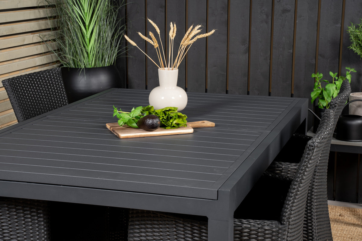 Venture Design Knick & Marbella Matstolar Svart + Matbord 160x100x75