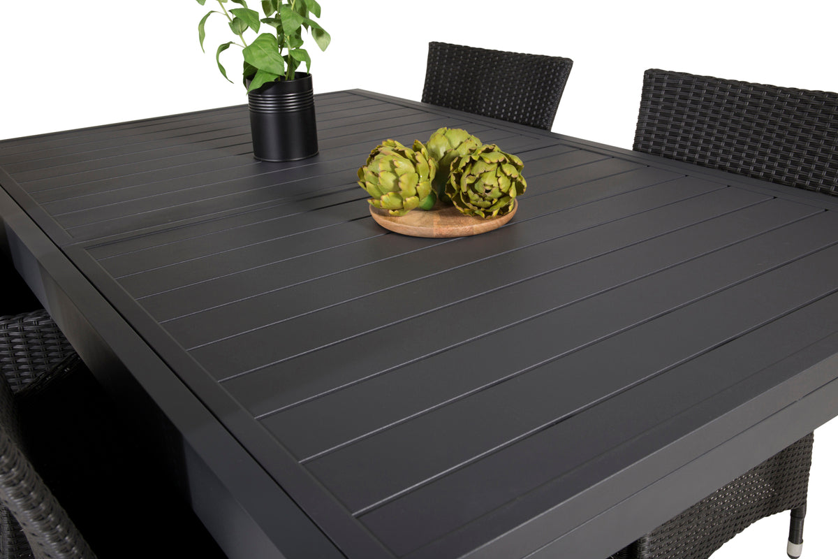 Venture Design Knick & Marbella Matstolar Svart + Matbord 160x100x75