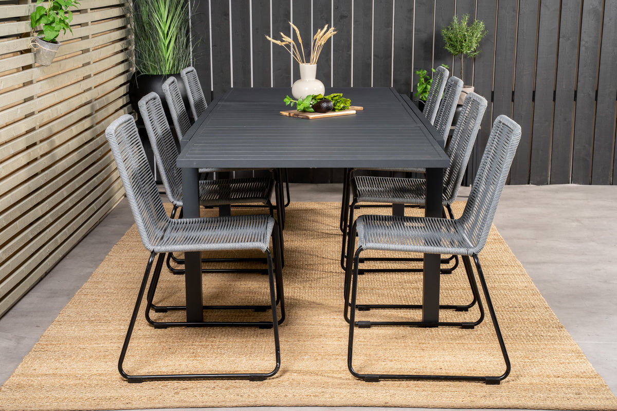 Venture Design Lindos & Marbella Matstolar Grå + Matbord 160x100x75