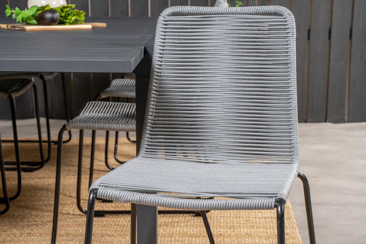 Venture Design Lindos & Marbella Matstolar Grå + Matbord 160x100x75