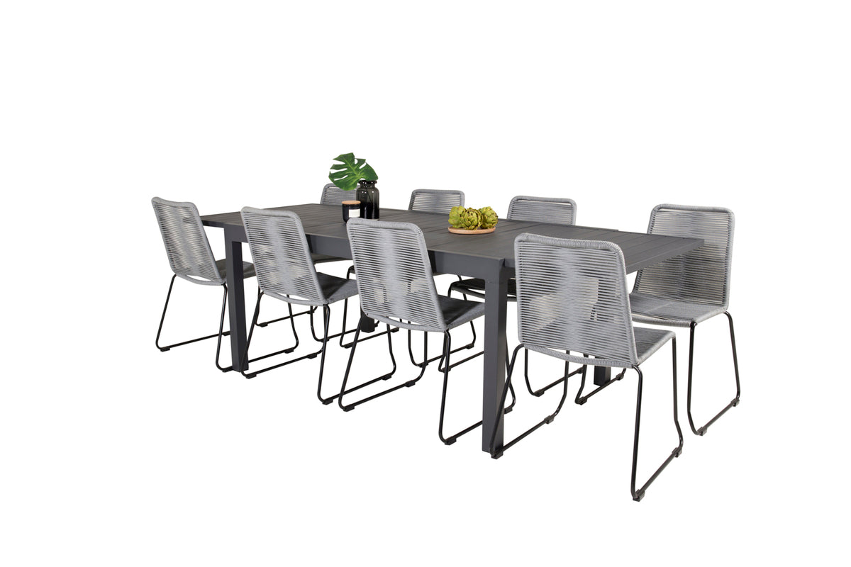 Venture Design Lindos & Marbella Matstolar Grå + Matbord 160x100x75