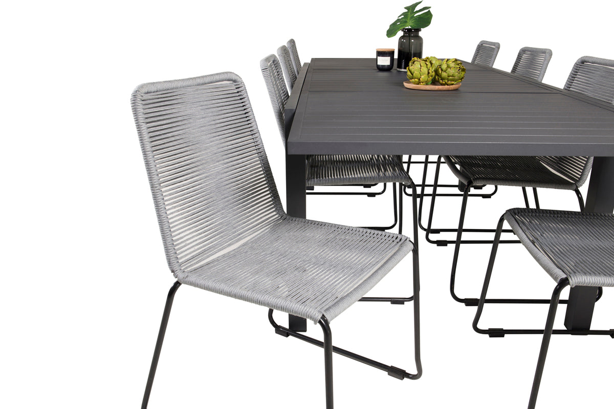 Venture Design Lindos & Marbella Matstolar Grå + Matbord 160x100x75