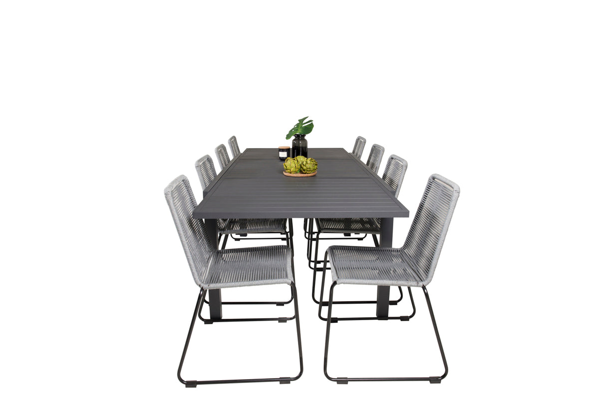 Venture Design Lindos & Marbella Matstolar Grå + Matbord 160x100x75