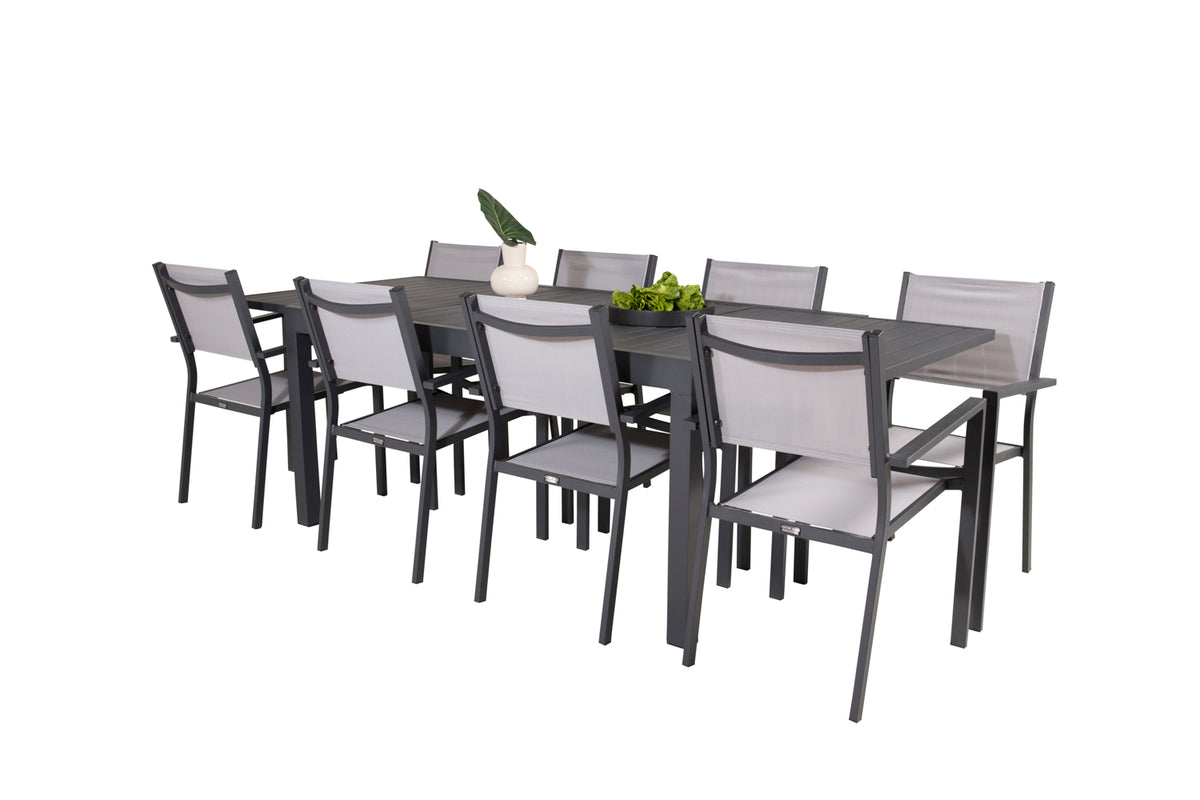 Venture Design Copacabana & Marbella Matstolar + Rektangulära Matbord 160 x 100 Svart