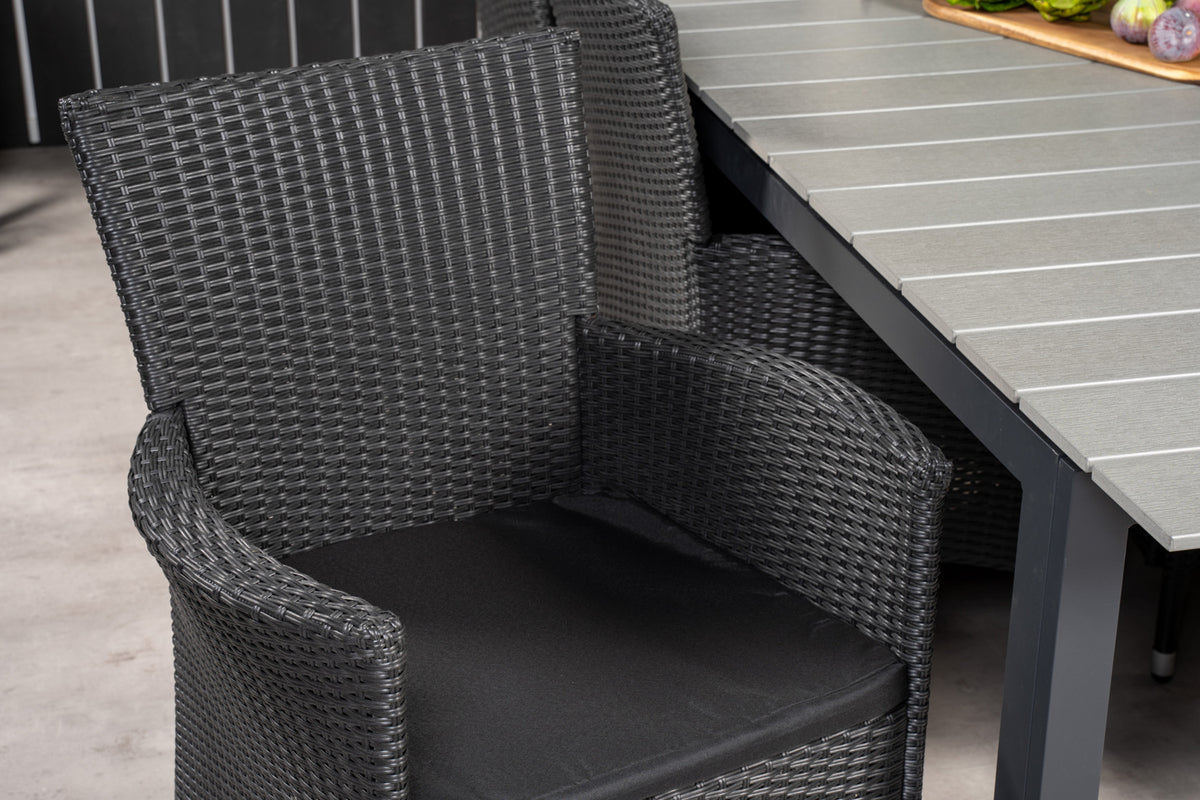 Venture Design Levels & Knick Matbord 229x100x75 + Matstolar Svart
