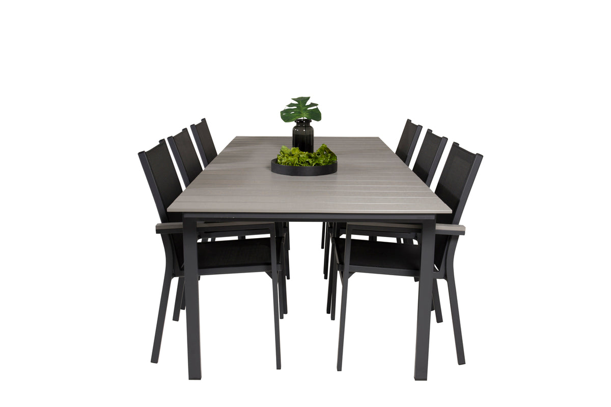 Venture Design Levels & Parma Matbord 224x100 + Matstolar Svart