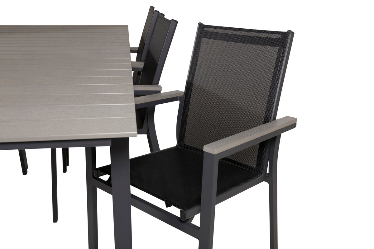 Venture Design Levels & Parma Matbord 224x100 + Matstolar Svart