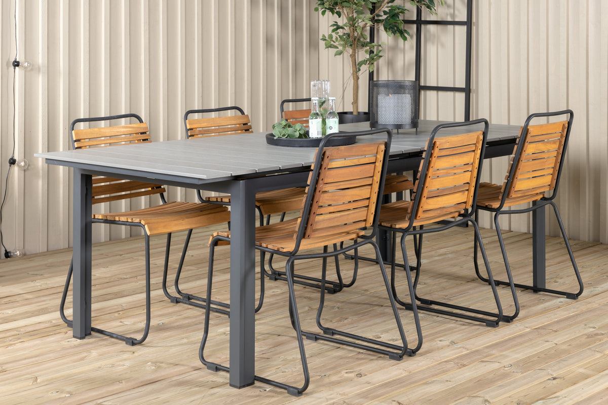 Venture Design Levels & Bois Matbord 229x100x75 + Matstolar Natur