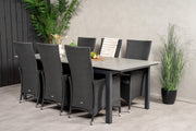 Venture Design Levels & Padova Matbord 229x100x75 + Reclinerstolar Svart