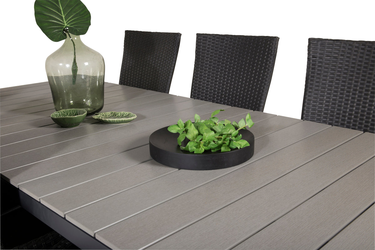 Venture Design Levels & Padova Matbord 229x100x75 + Reclinerstolar Svart