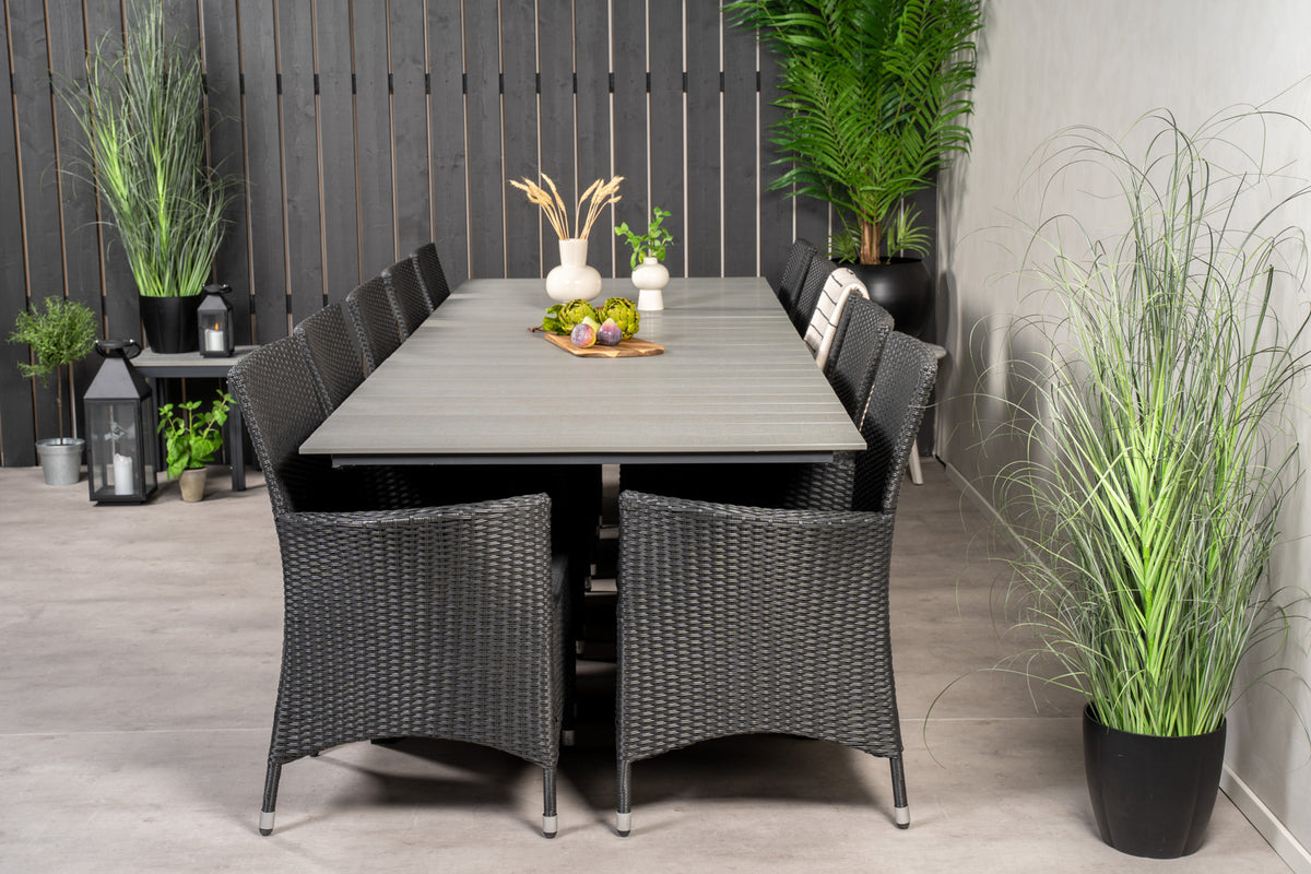 Venture Design Levels & Knick Matbord 229x100x75 + Matstolar Svart