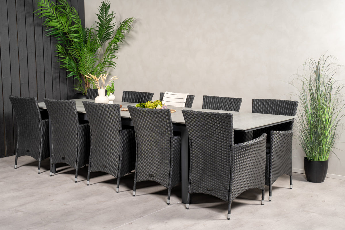 Venture Design Levels & Knick Matbord 229x100x75 + Matstolar Svart