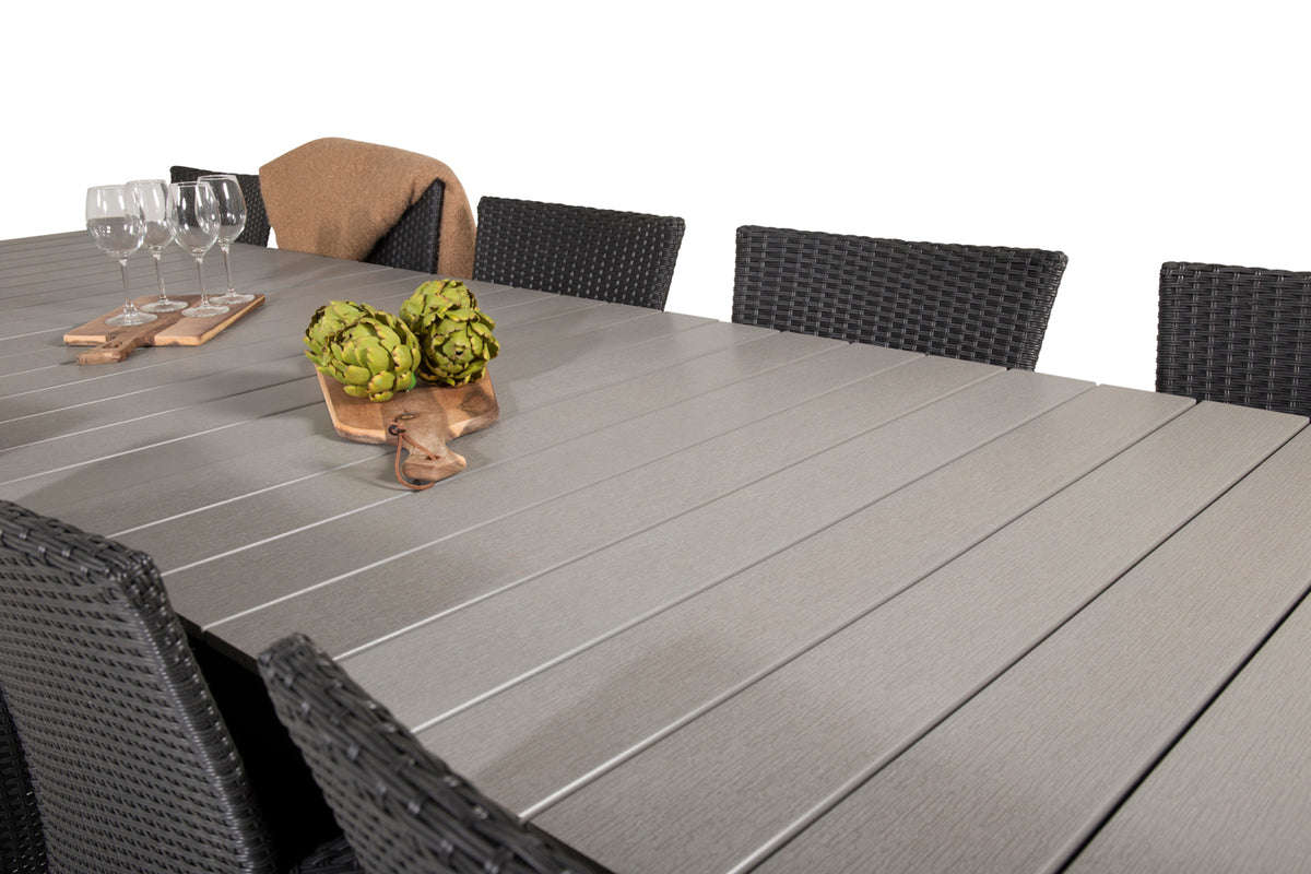 Venture Design Levels & Knick Matbord 229x100x75 + Matstolar Svart