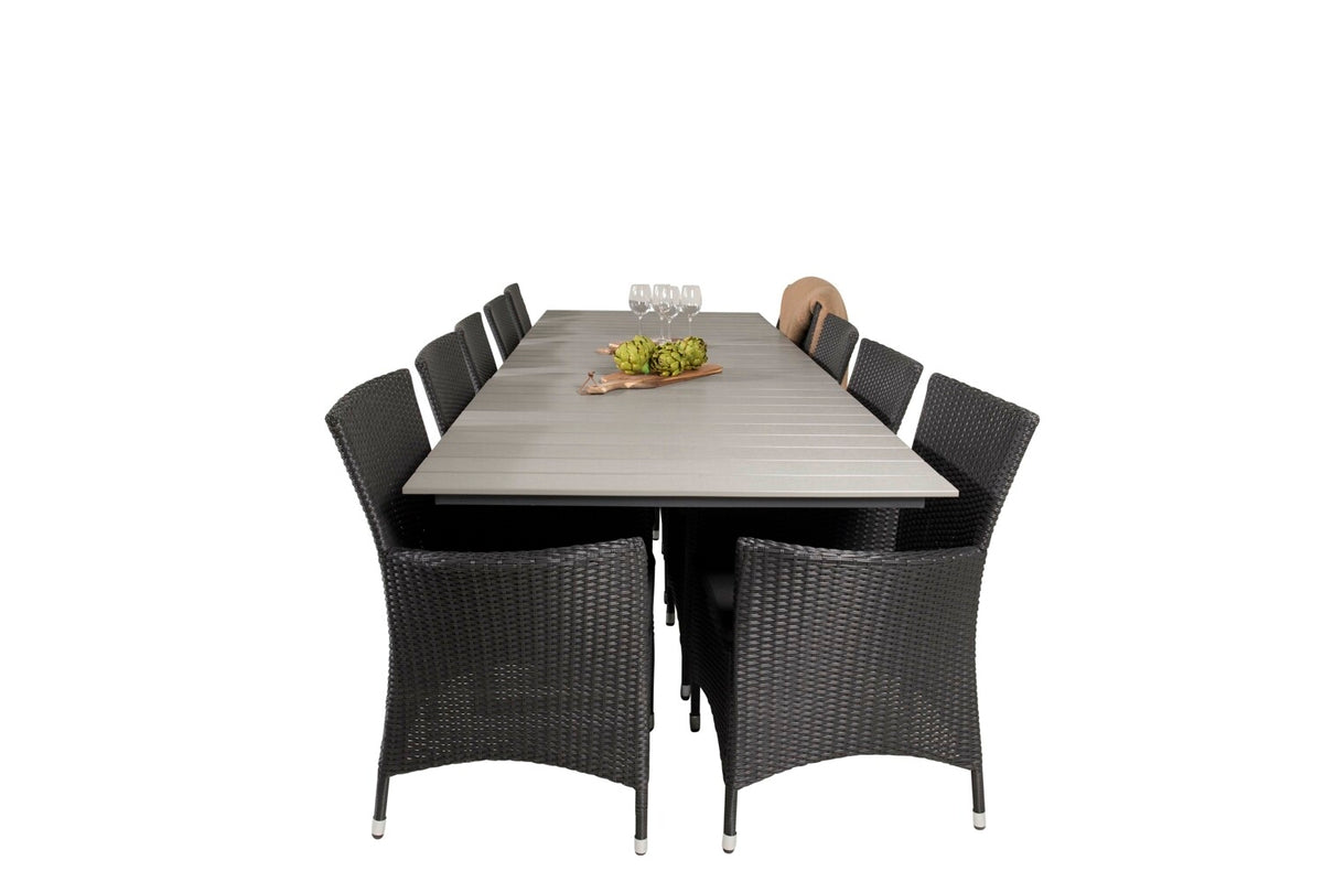 Venture Design Levels & Knick Matbord 229x100x75 + Matstolar Svart