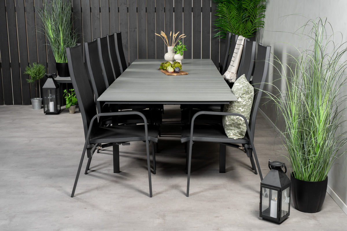 Venture Design Levels & Copacabana Matbord 229x100x75 + Reclinerstolar Svart
