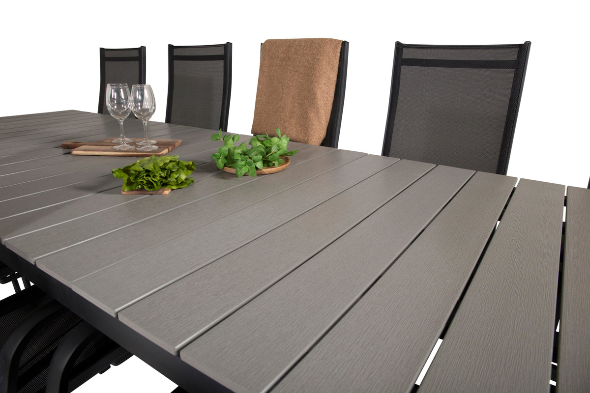 Venture Design Levels & Copacabana Matbord 229x100x75 + Reclinerstolar Svart