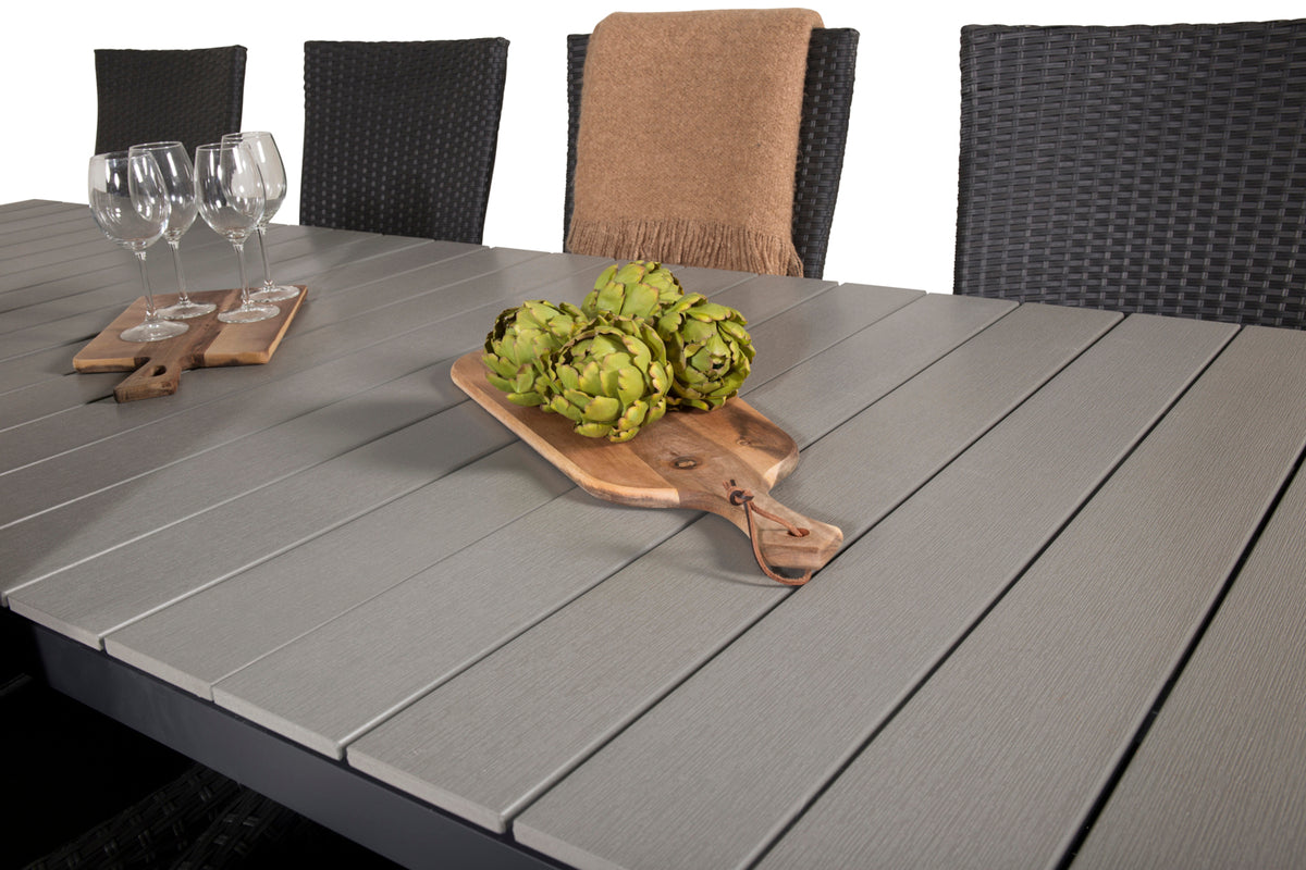 Venture Design Levels & Padova Matbord 229x100x75 + Reclinerstolar Svart