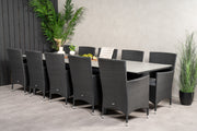 Venture Design Levels & Malin Matbord 229x100x75 + Matstolar Svart