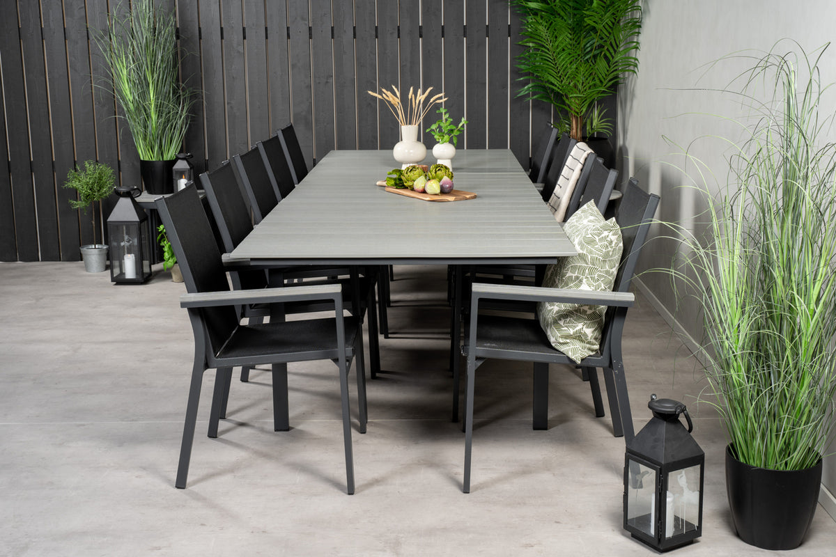 Venture Design Levels & Parma Matbord 224x100 + Matstolar Svart