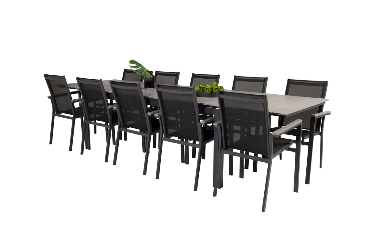 Venture Design Levels & Parma Matbord 224x100 + Matstolar Svart