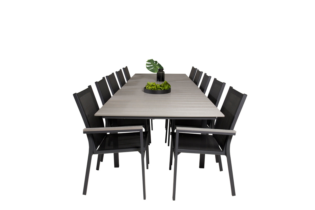 Venture Design Levels & Parma Matbord 224x100 + Matstolar Svart