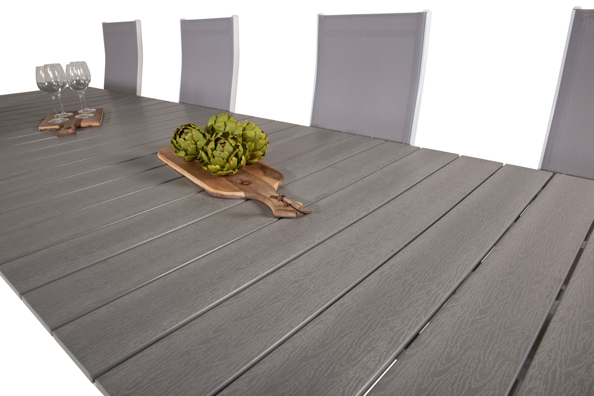 Venture Design Copacabana & Levels Reclinerstolar Grå + Rektangulära Matbord 229x100x75 Vit