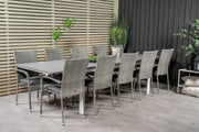Venture Design Levels & Anna Rektangulära Matbord 229x100x75 Vit + Matstolar Grå