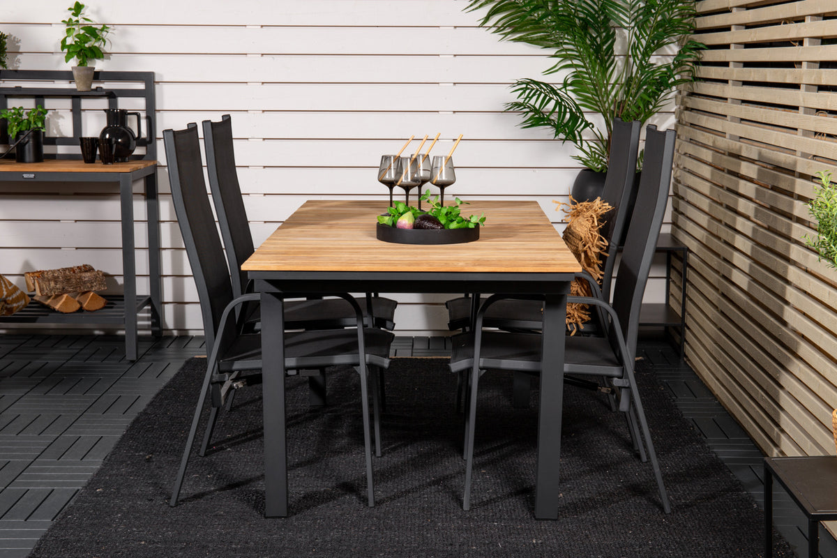 Venture Design Copacabana & Mexico Reclinerstolar Svart + Matbord 90x180/240