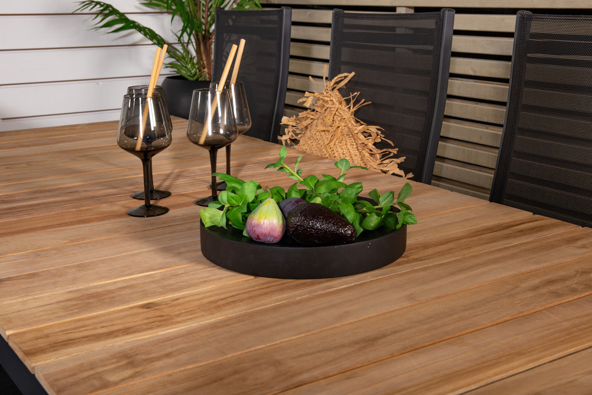 Venture Design Copacabana & Mexico Reclinerstolar Svart + Matbord 90x180/240
