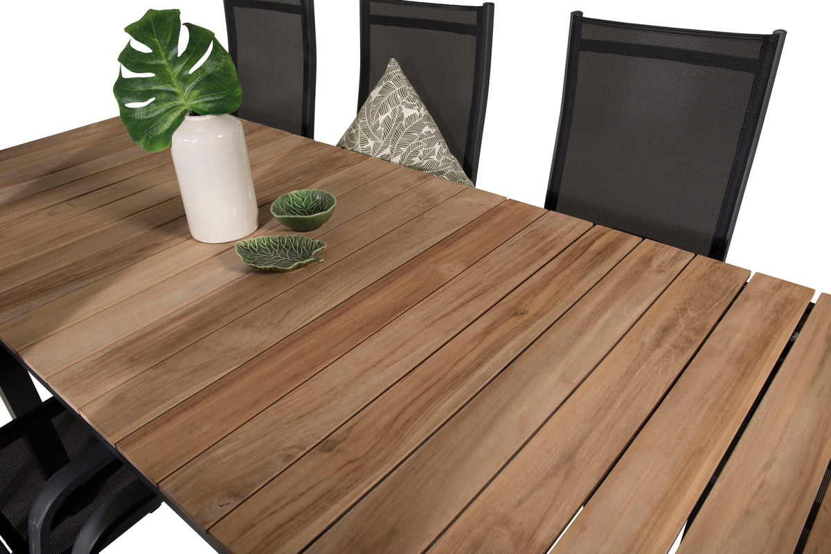 Venture Design Copacabana & Mexico Reclinerstolar Svart + Matbord 90x180/240