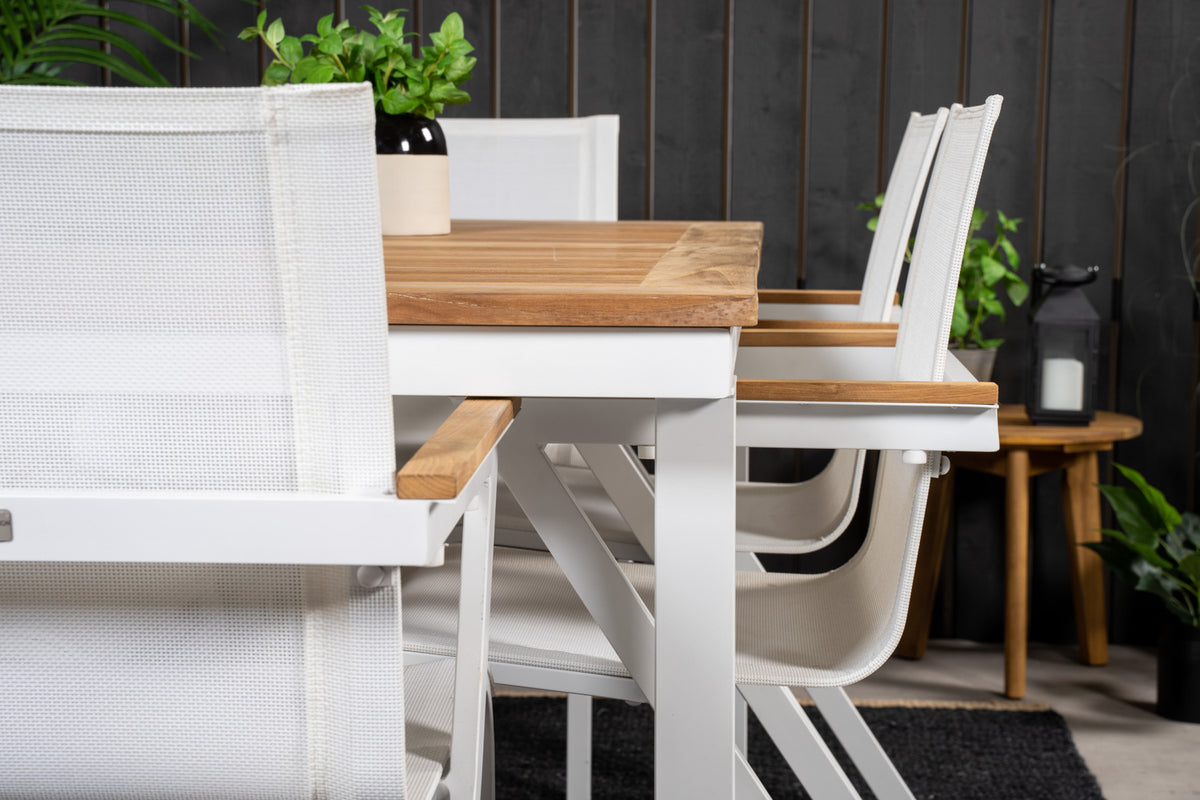 Venture Design Mexico & Panama Matstolar 6-pack Vit + Rektangulära Matbord 160 x 90 Vit