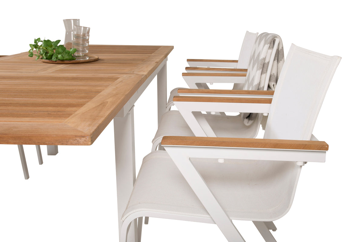 Venture Design Mexico & Panama Matstolar 6-pack Vit + Rektangulära Matbord 160 x 90 Vit
