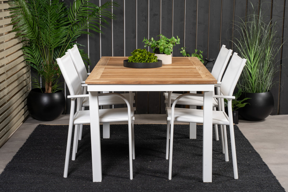 Venture Design Santorini & Panama Matstolar Vit + Matbord 160 x 90