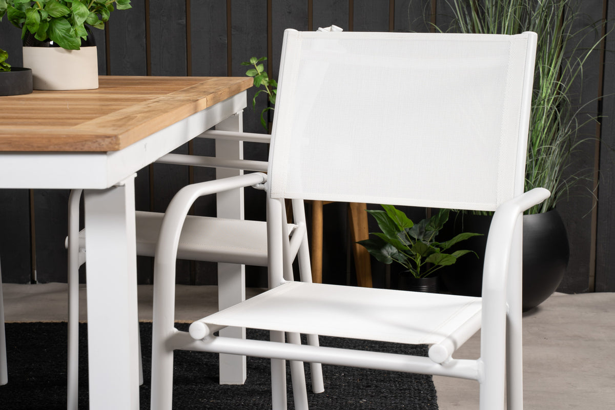 Venture Design Santorini & Panama Matstolar Vit + Matbord 160 x 90
