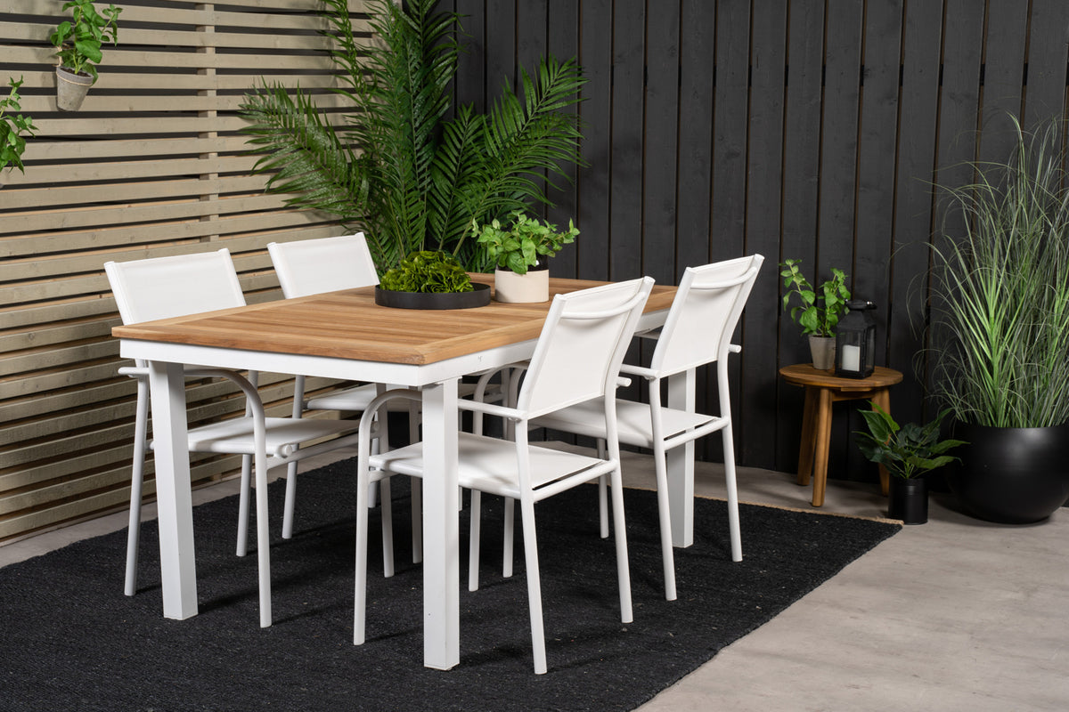 Venture Design Santorini & Panama Matstolar Vit + Matbord 160 x 90