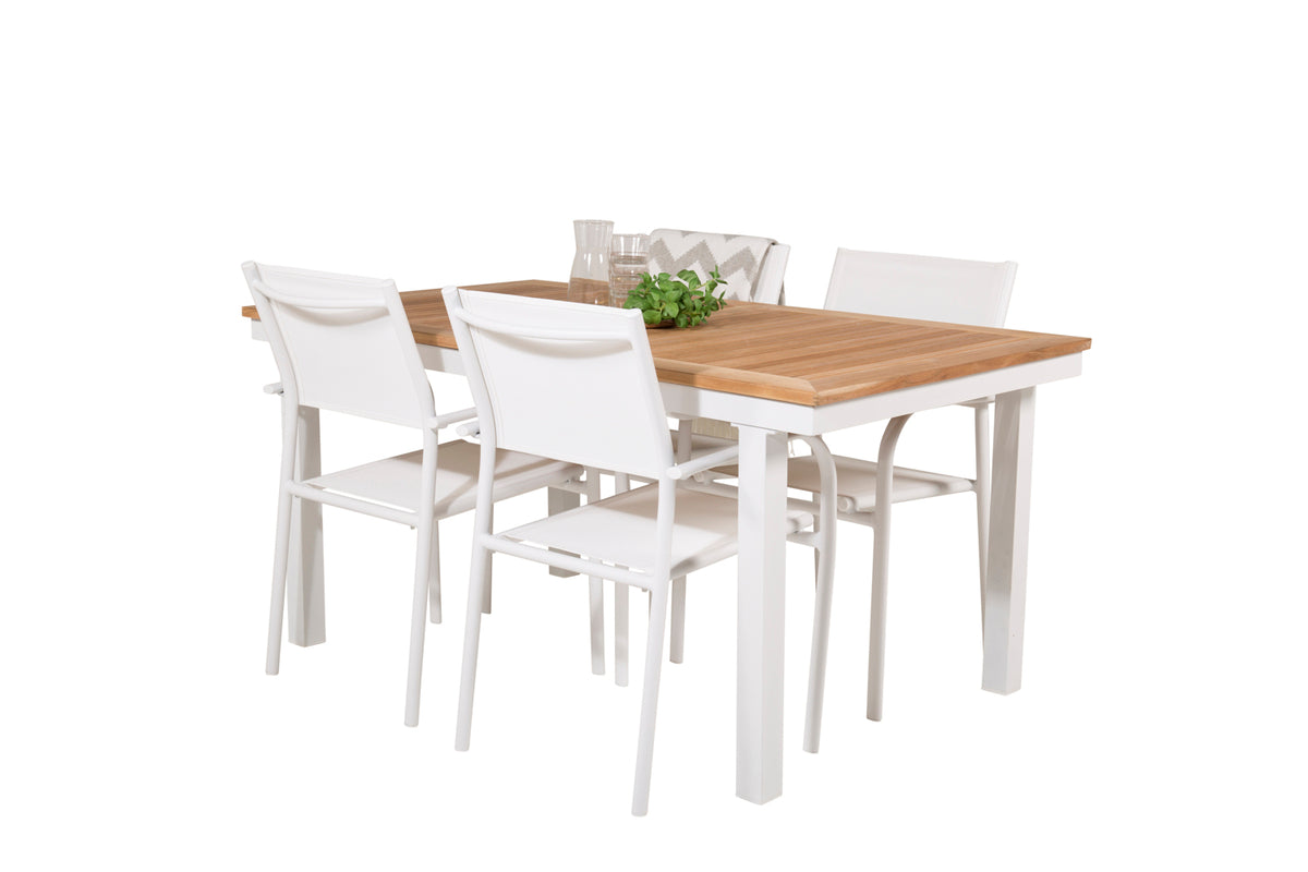 Venture Design Santorini & Panama Matstolar Vit + Matbord 160 x 90