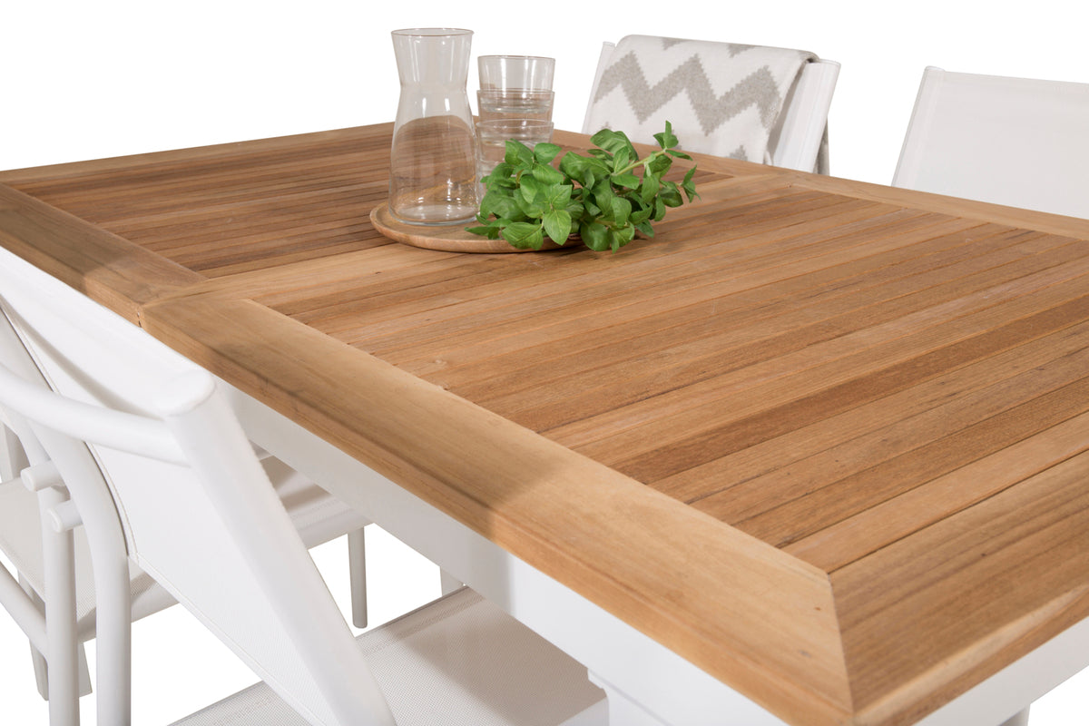 Venture Design Santorini & Panama Matstolar Vit + Matbord 160 x 90