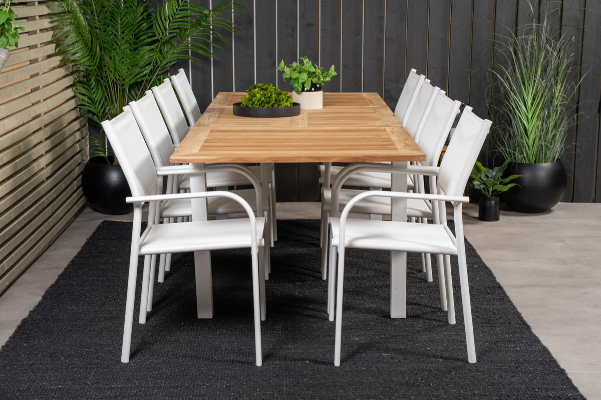 Venture Design Santorini & Panama Matstolar Vit + Matbord 160 x 90