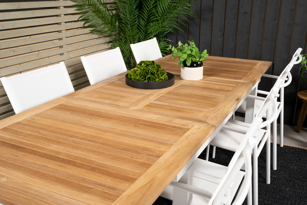 Venture Design Santorini & Panama Matstolar Vit + Matbord 160 x 90