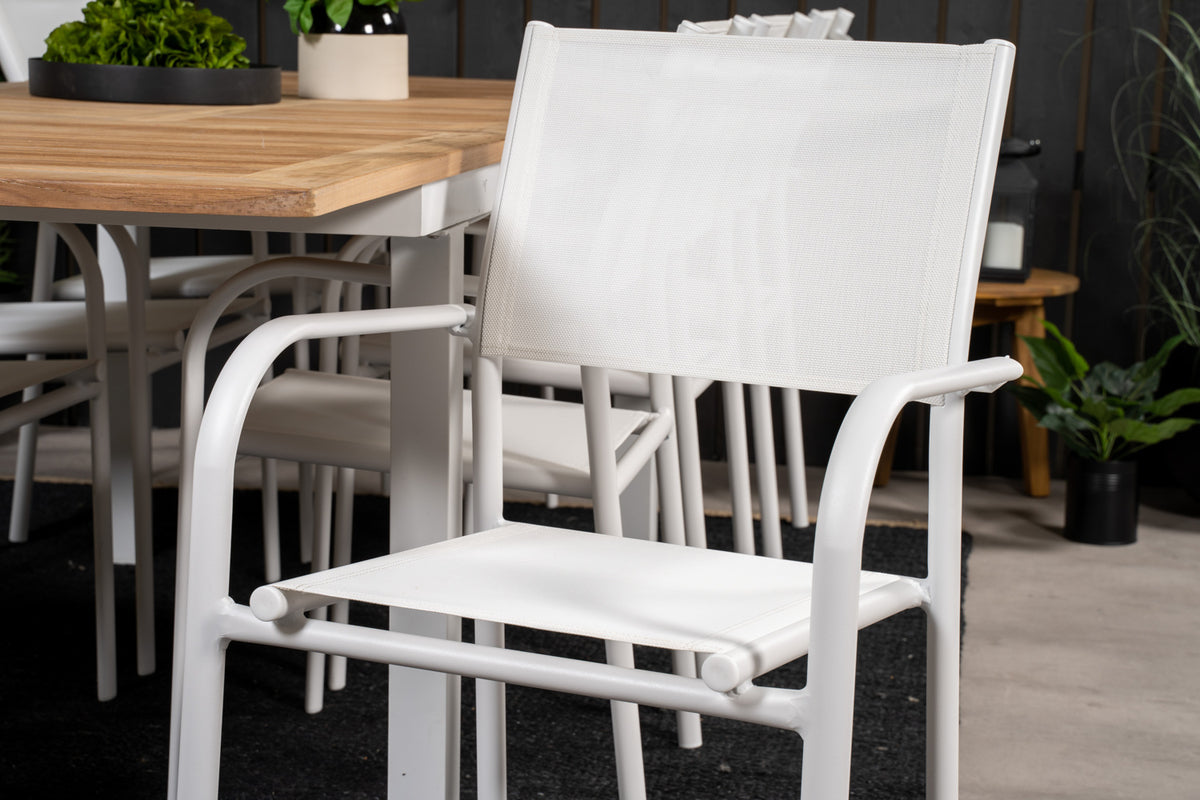Venture Design Santorini & Panama Matstolar Vit + Matbord 160 x 90
